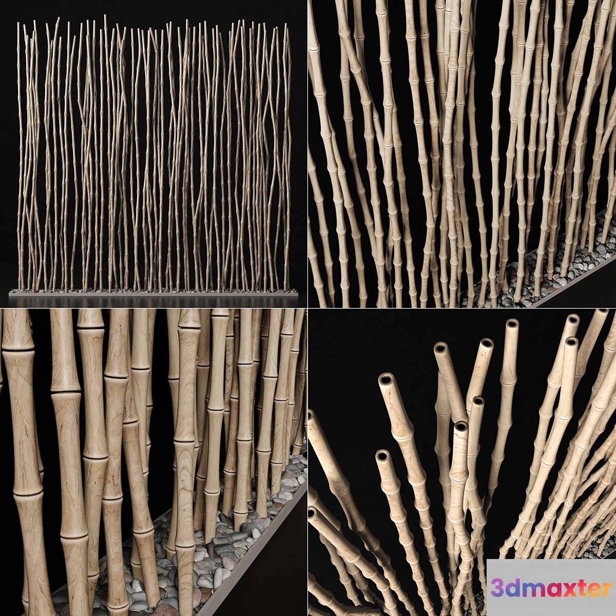 Bamboo thin branch decor n3 _ Decor from thin bamboo branches 3D Max