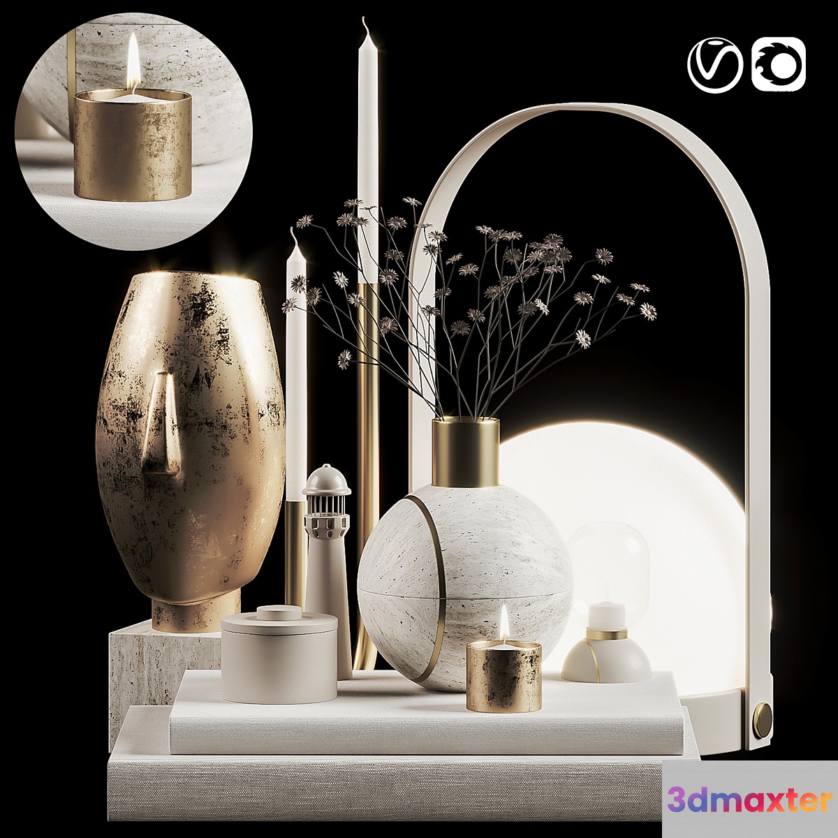 Decoration Set 009 3D Max