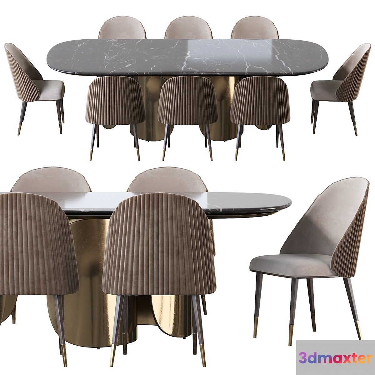 Oscar Opera Contemporary Table and Chair Diva Sb 3D Max