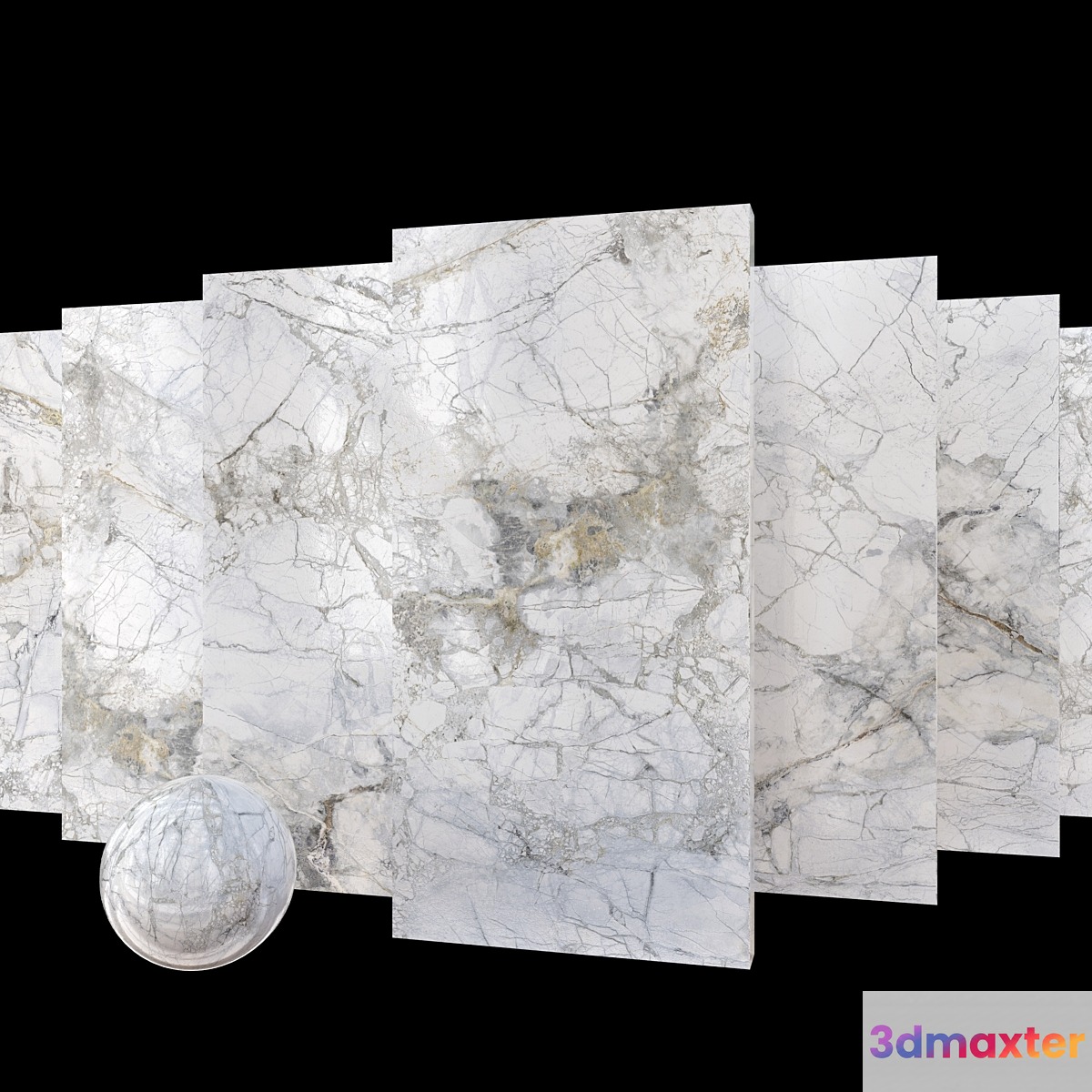 Marble Set Museum Supreme White Set 1 3D Max