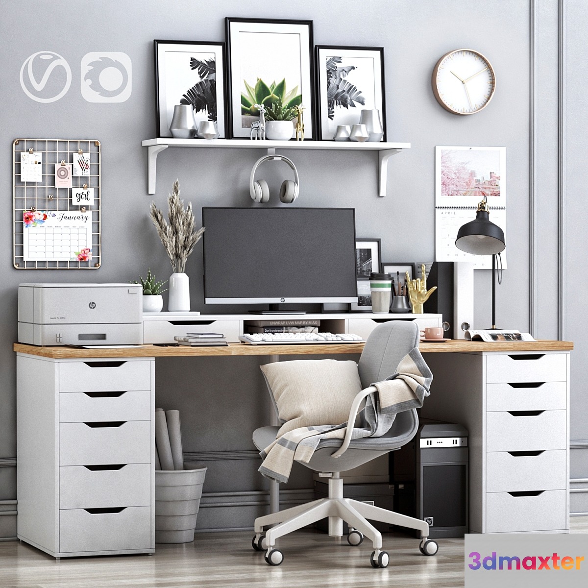 IKEA office workplace 19 3D Max
