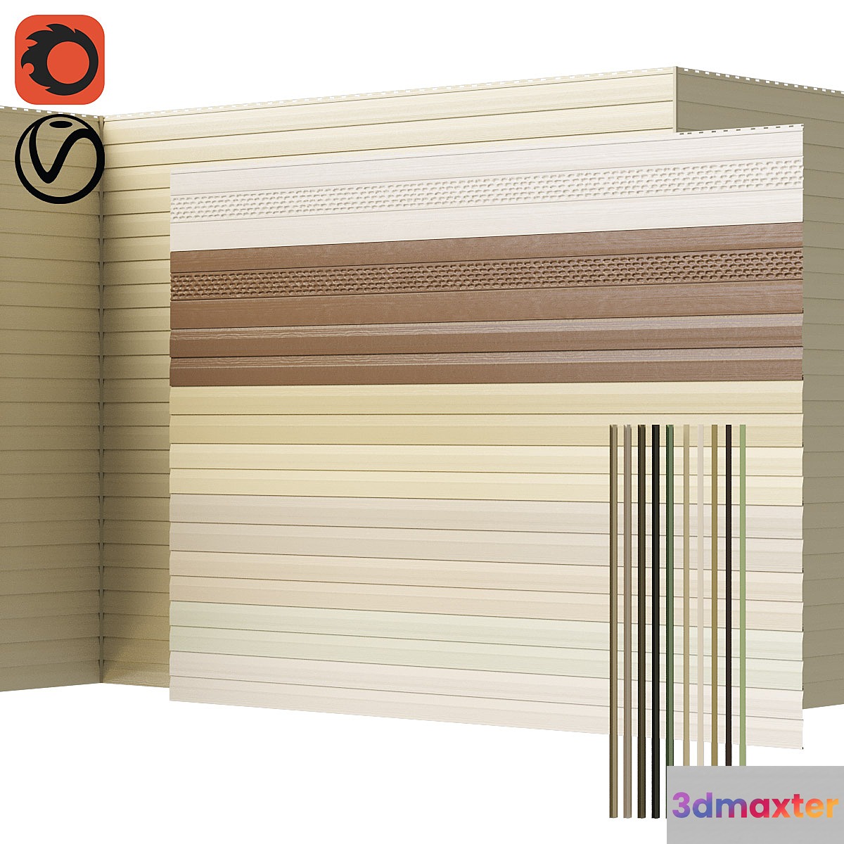 PVC siding 3D Max
