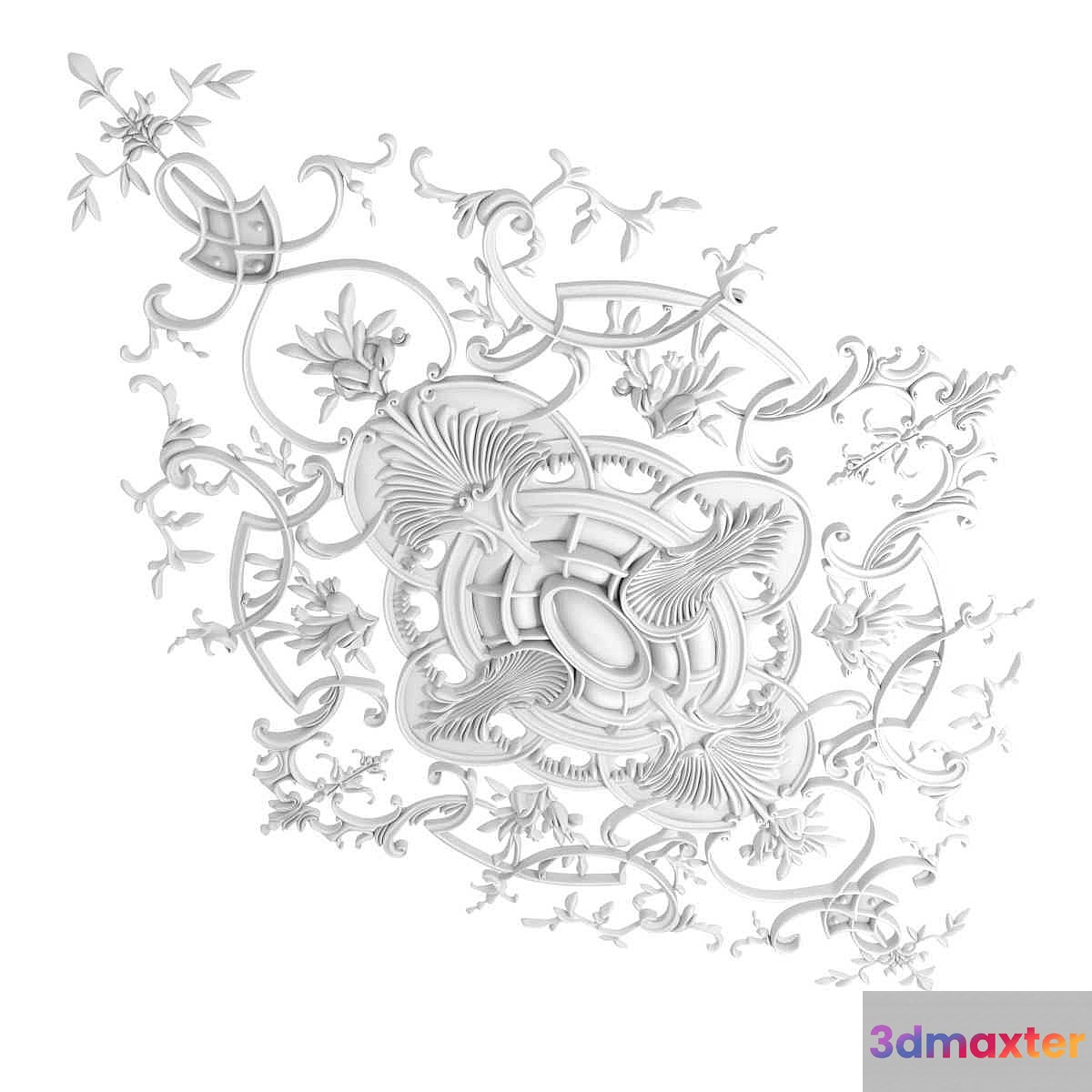 Auberlet Laurent Louis XV ceiling rosette 3D Max