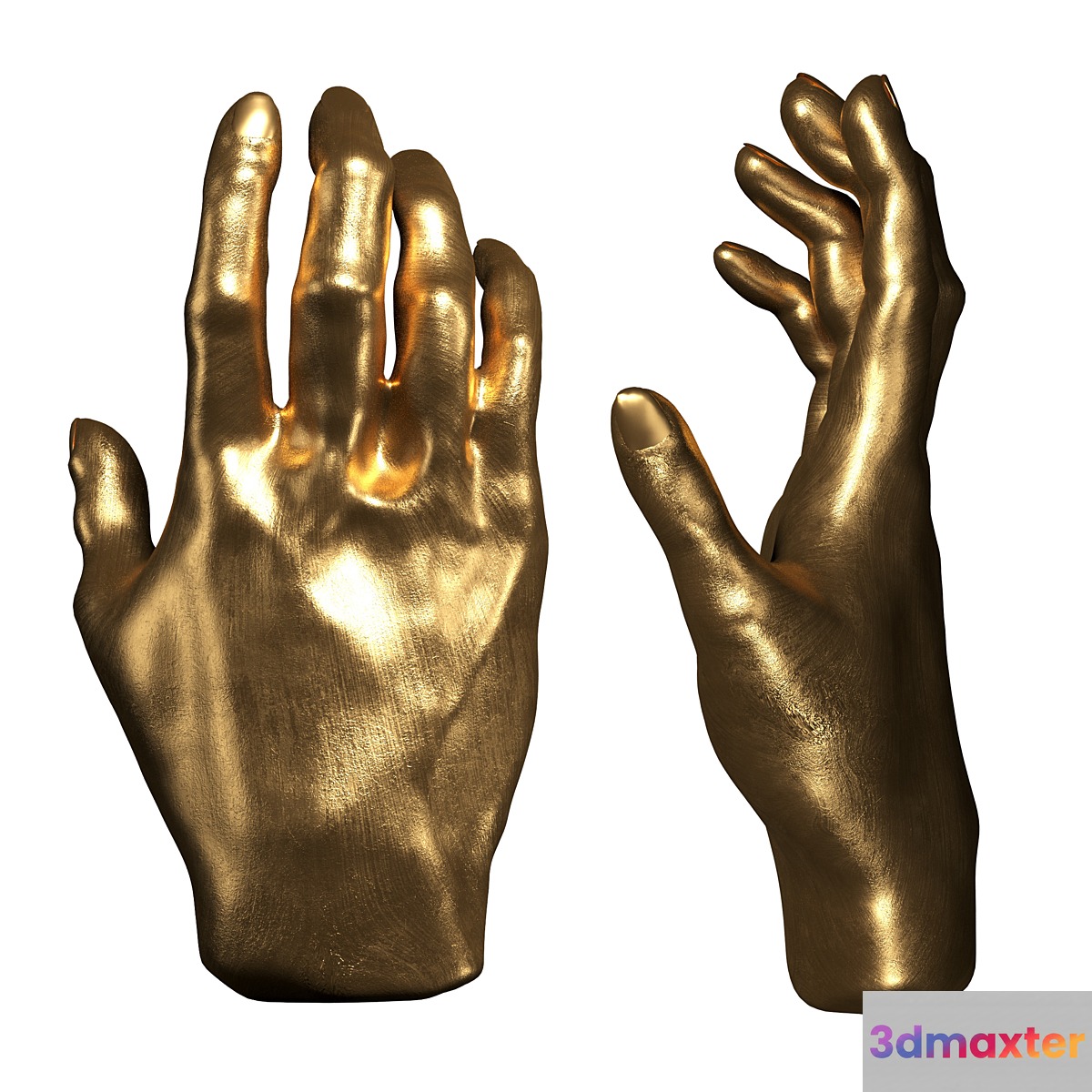 Deco Object Mano Gold kare 3D Max