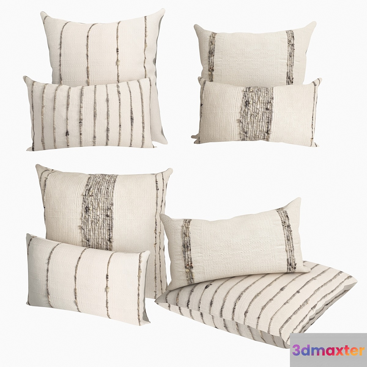 Pillows Restoration Hardware Collection Handwoven Marled Stripe 3D Max