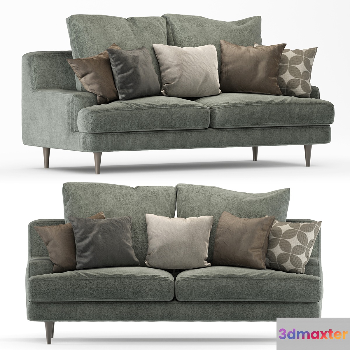 Roche Bobois sofa green_01 3D Max