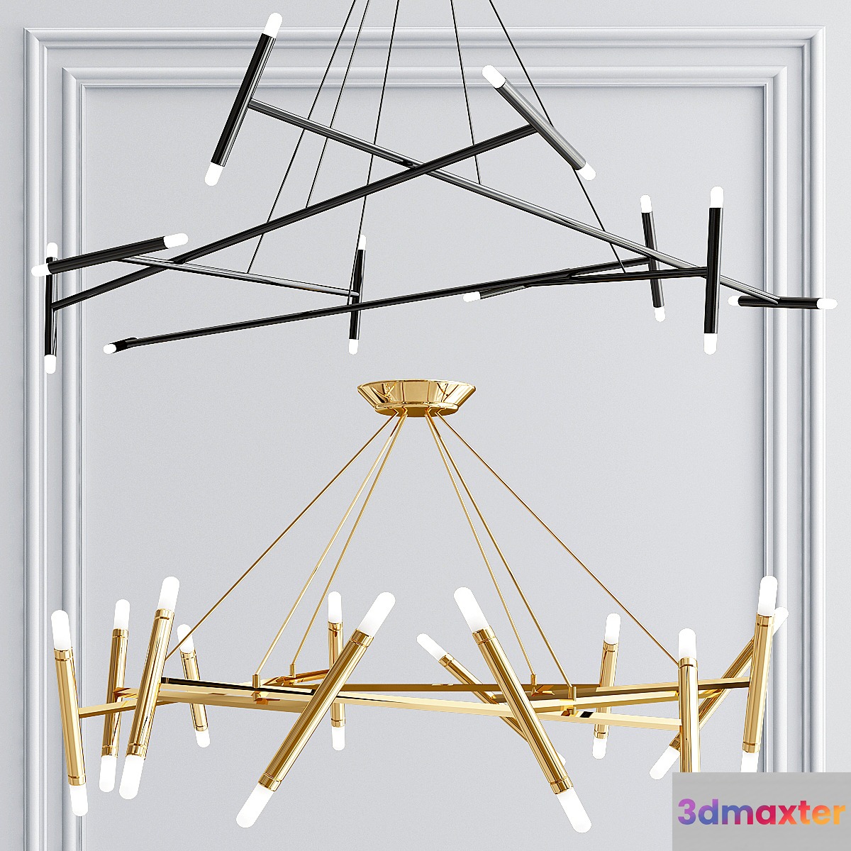 Le Petite and Le Pentagone chandelier collection 3D Max