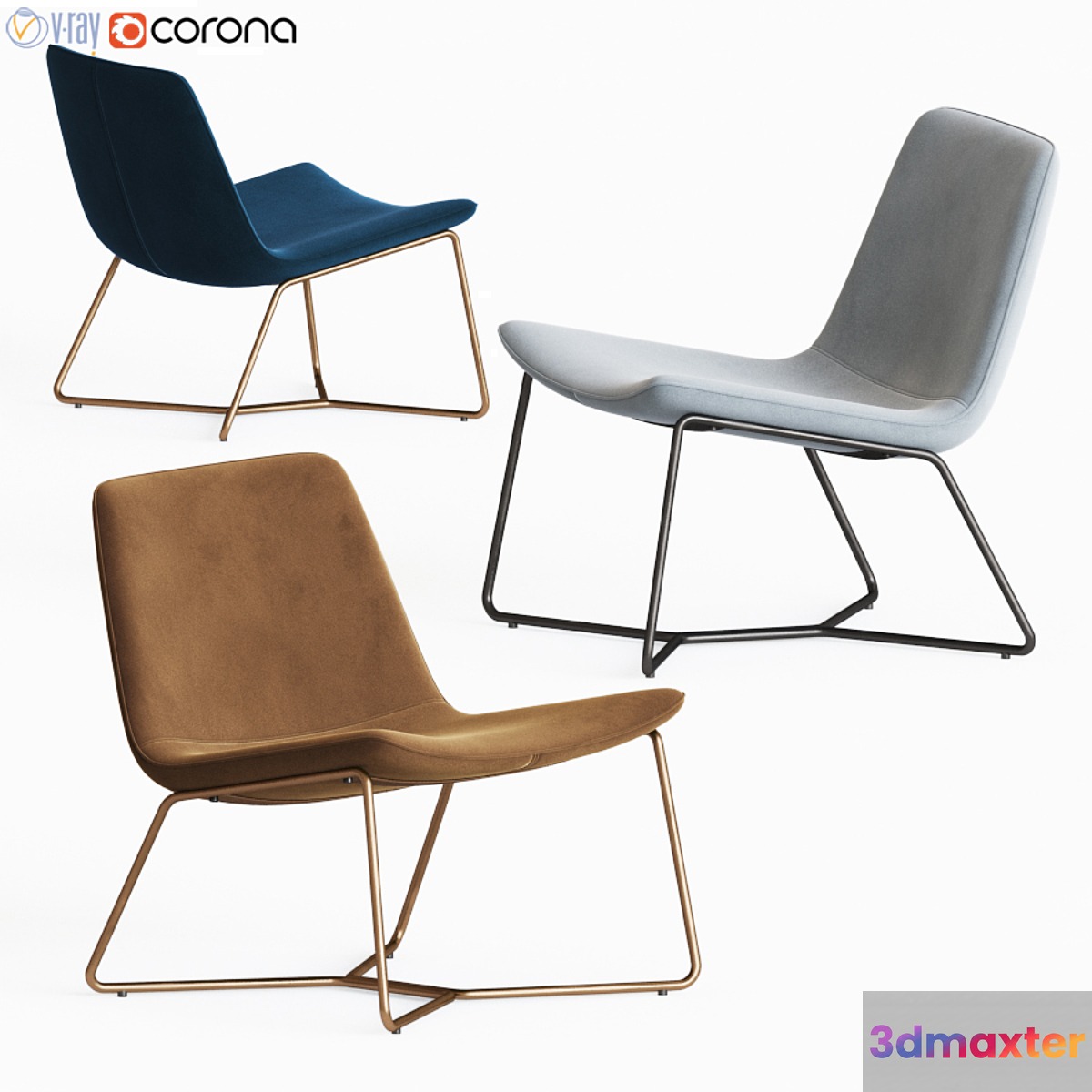 Westelm Slope Lounge Chair 3D Max