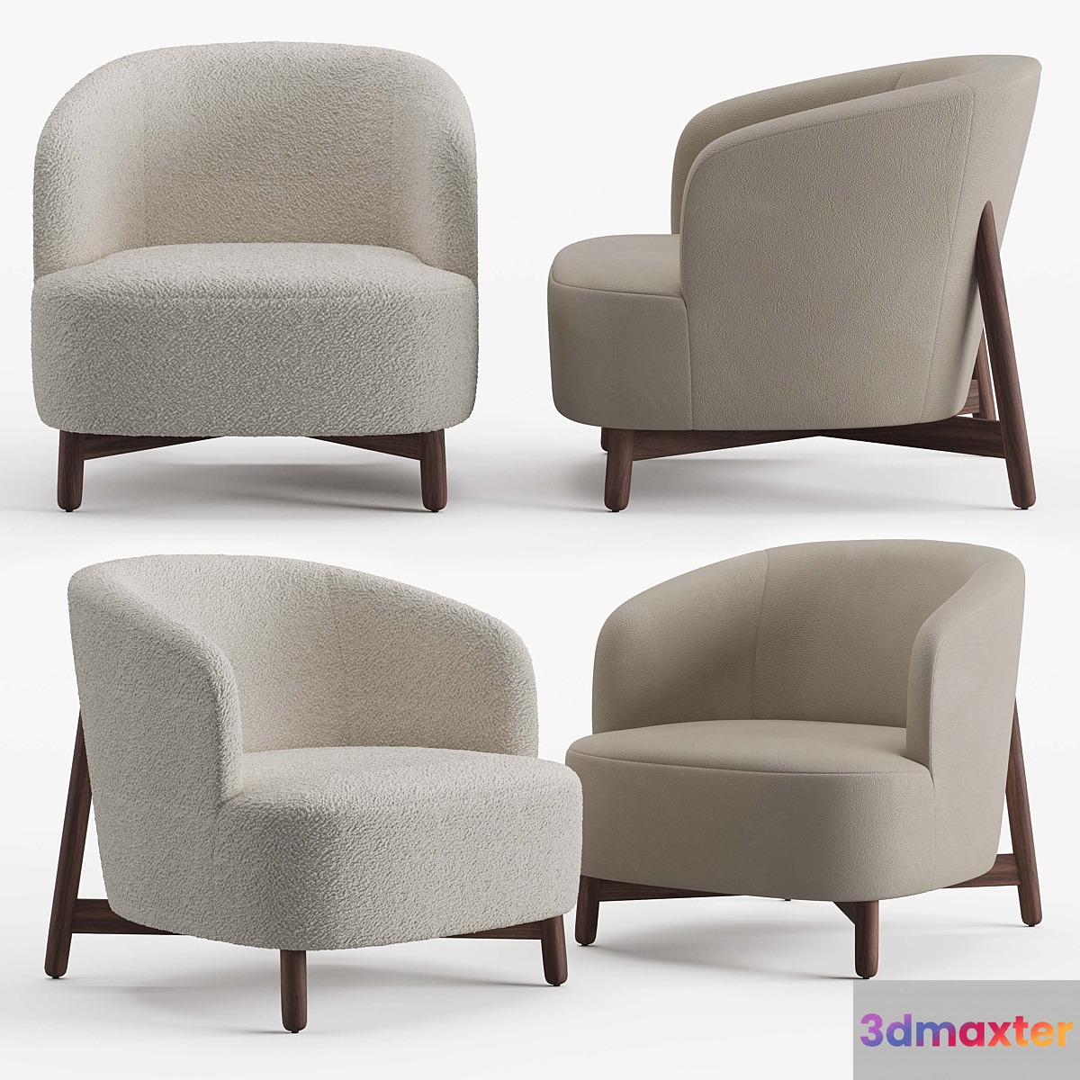 Porada copine wood armchair 3D Max