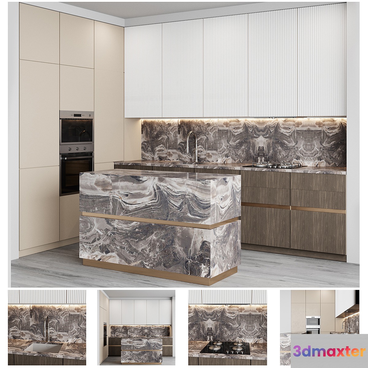 Modern kitchen 17 3D Max