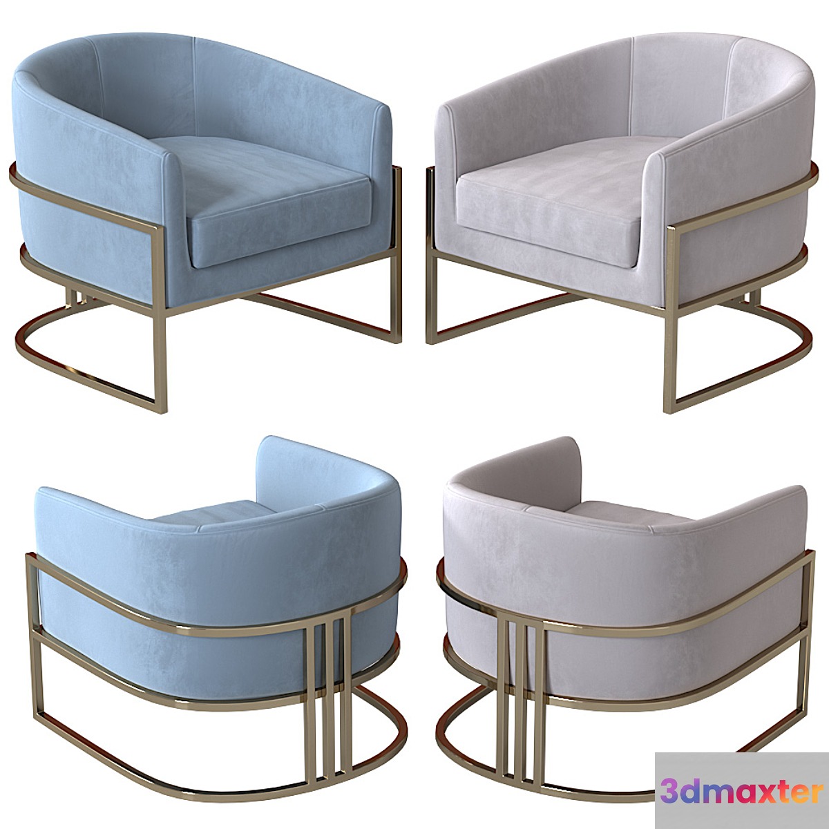 Armchair Monica Gold by Mdehouse 3D Max