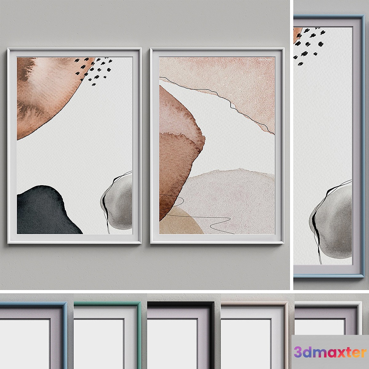Nice Picture Frames Set 147 3D Max