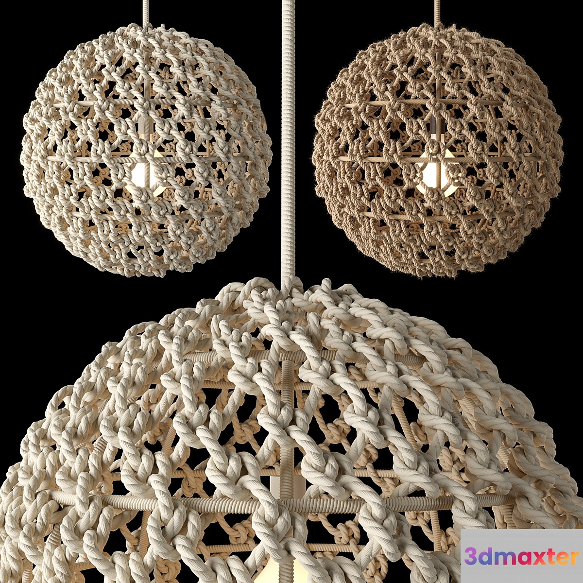 RH Small Rope Pendant 3D Max RH Small Rope Pendant 3D Max