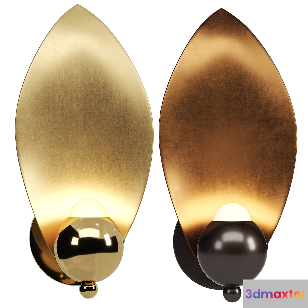 Sconce LAVRA Wall Lamp Gold _ Mocha 3D Max