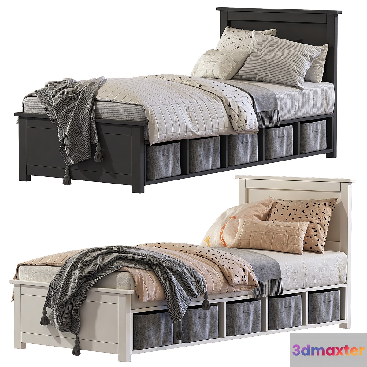 Bed with drawers from IKEA 2 3D Max