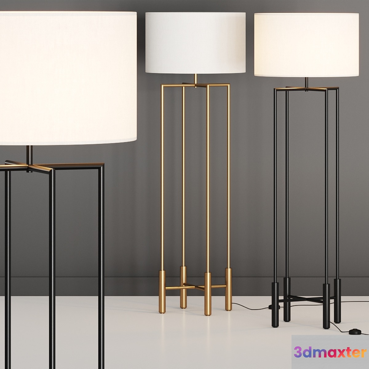 Crate and Barrel Bodil Four Legged Floor Lamp 3D Max