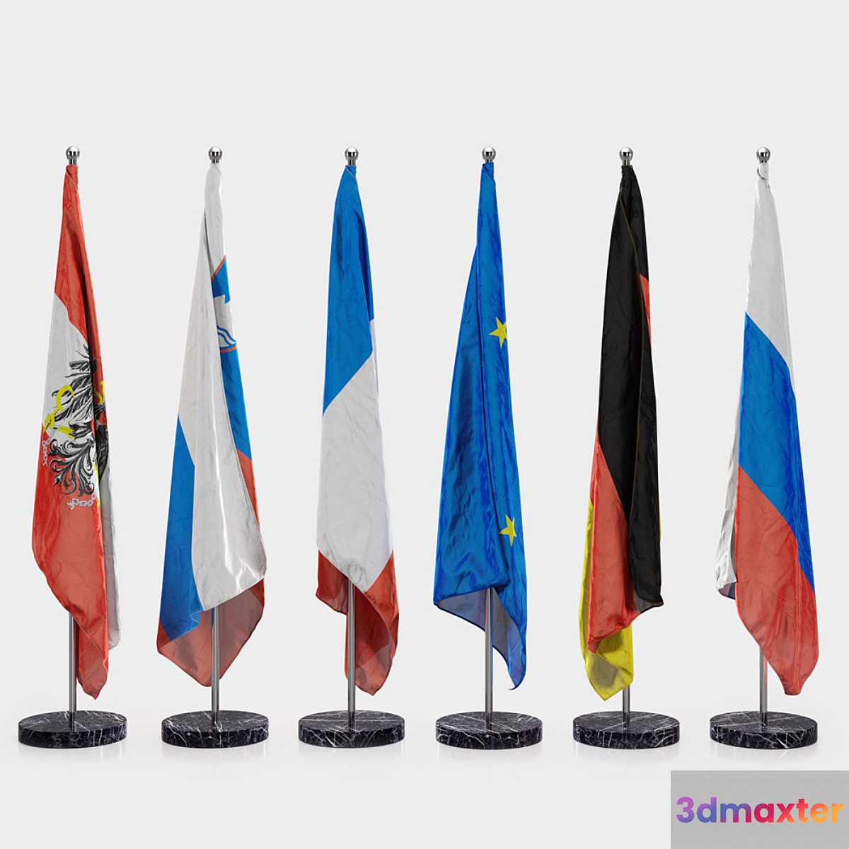 Floor flags 3D Max