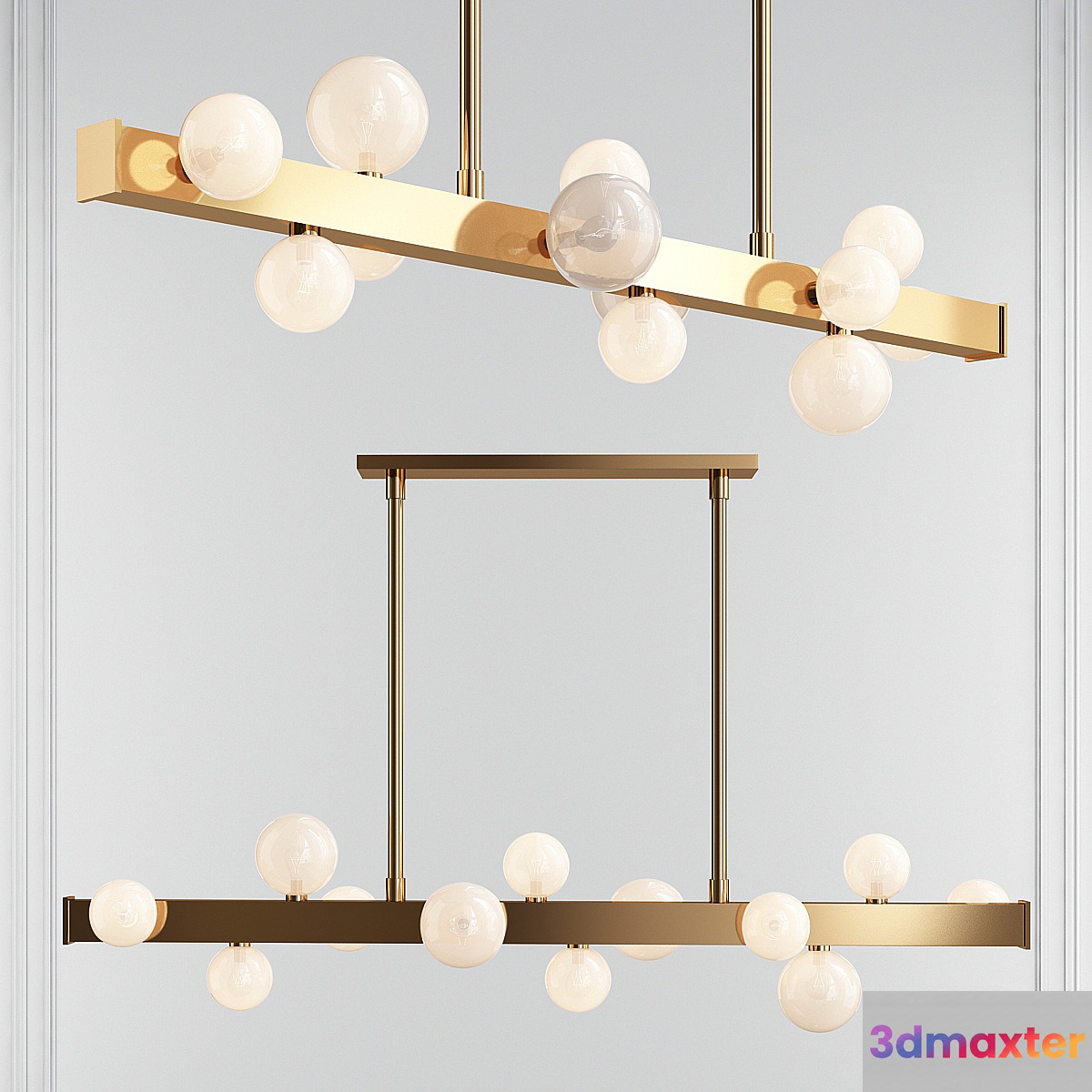 Mini Hinsdale 12-Light Sputnik Linear LED Chandelier - No.4