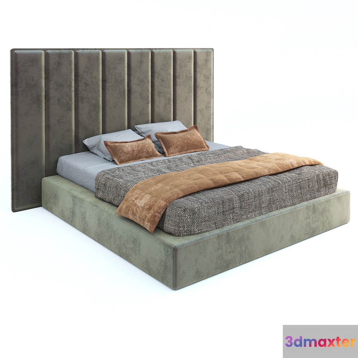 bed with a soft headboard