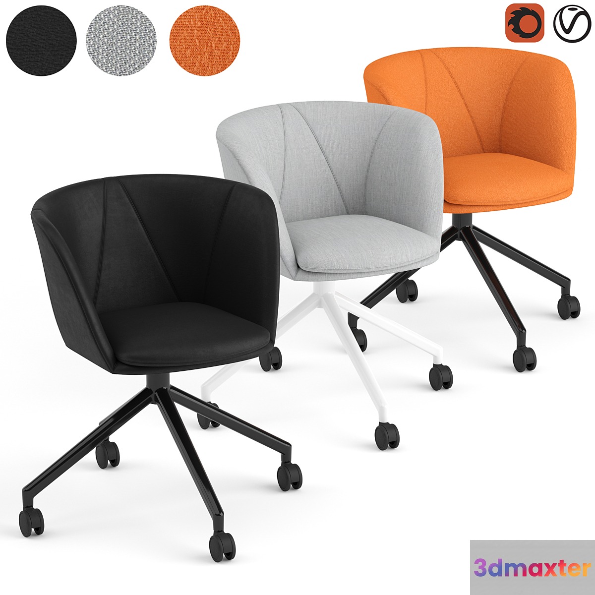 Fredericia Verve swivel castors chair - No.4