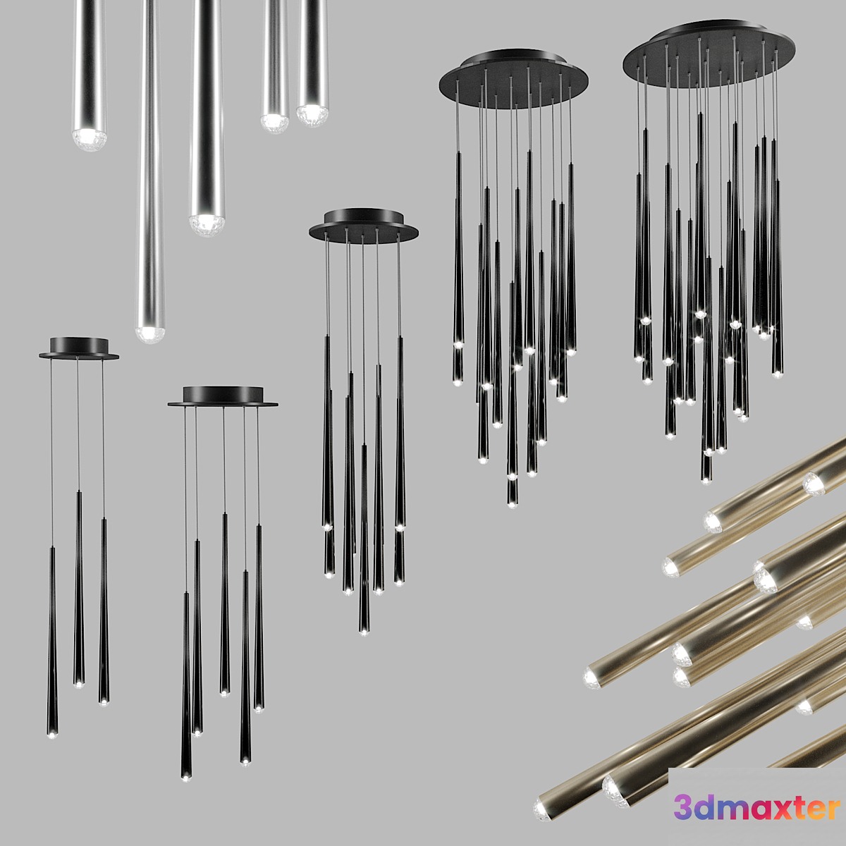 Cascade Modern Forms Disc 3_5_9_15_21 lights 3D Max