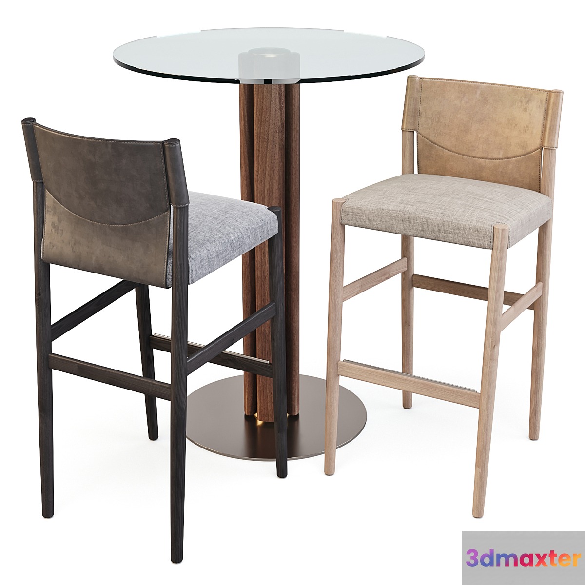 Porada: Bar Set (Table - Quadrifoglio Bistrot and Stools - Sveva) 3D Max