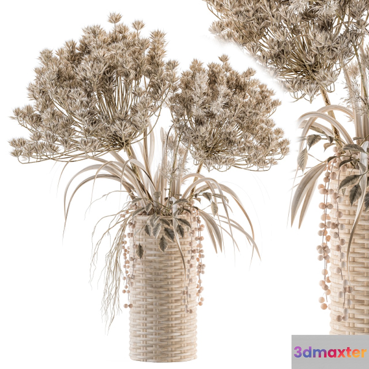 Dry plants 22 - dried Bouquet in Wicker Basket Vase