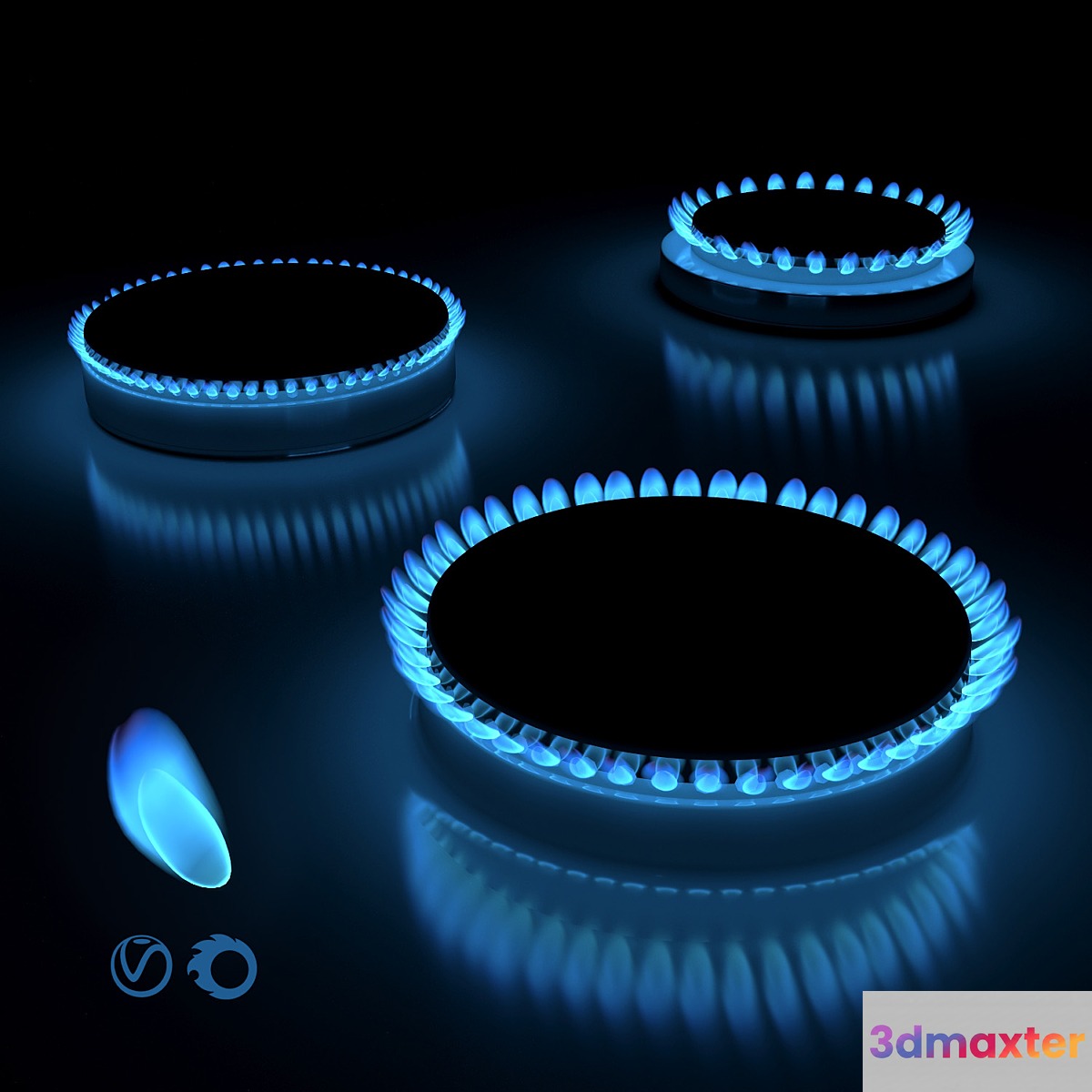 Gas hob flame