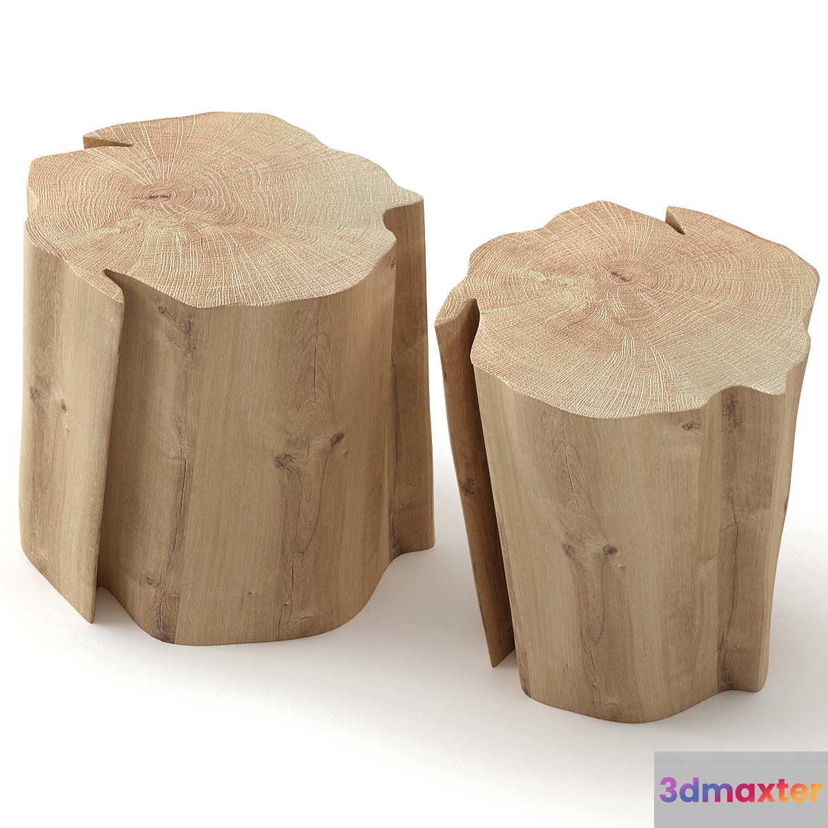 Stump coffee tables. 3D Max