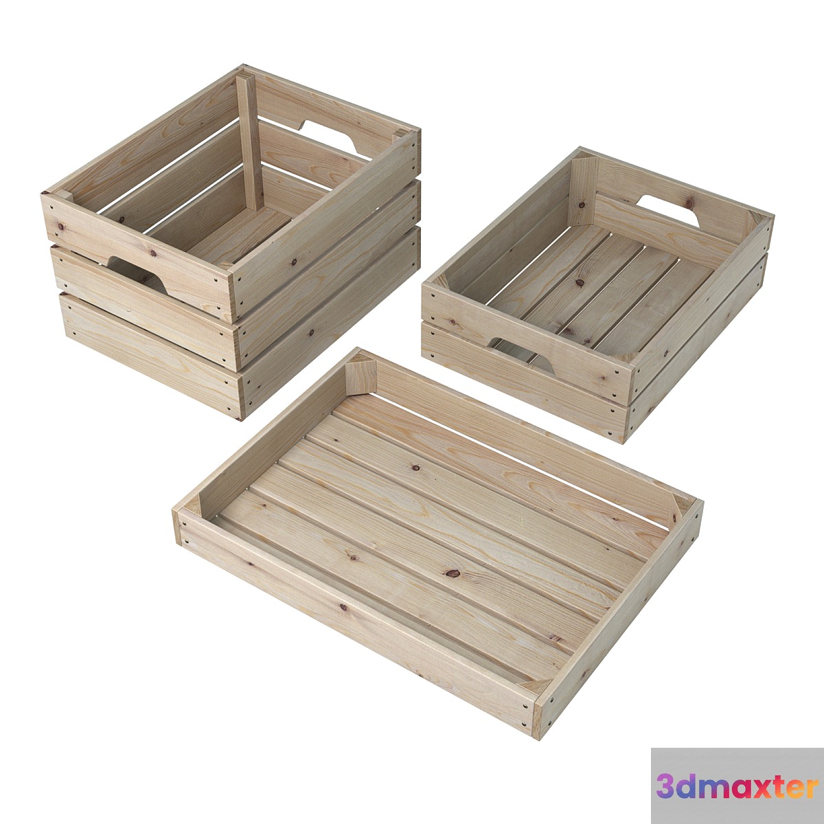 Wooden boxes (3 pcs.)