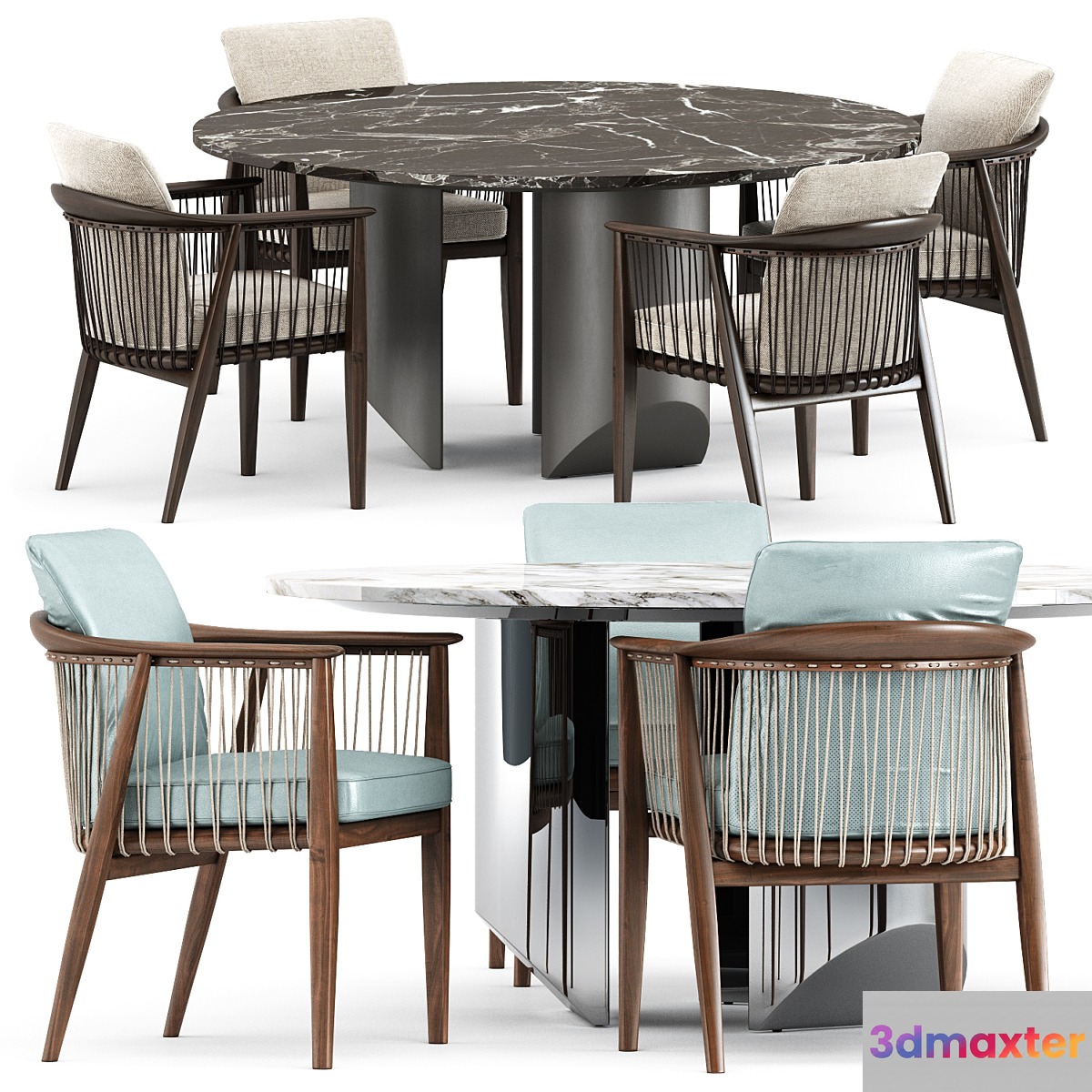 VIOLA CHAIR by Poltrona Frau and WEDGE Table by Minotti