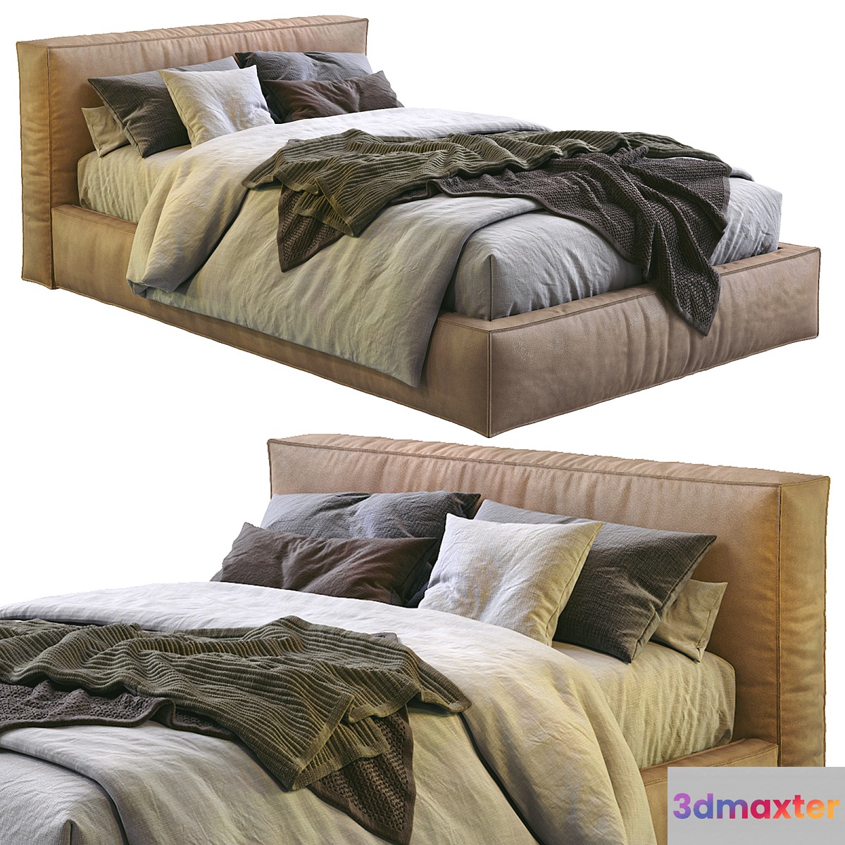 Flexteam Leather bed SLIM ONE 3D Max
