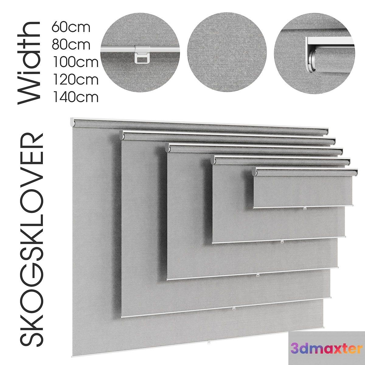 SKOGSKLÖVER. Roller blind.grey - No.2 3D Max