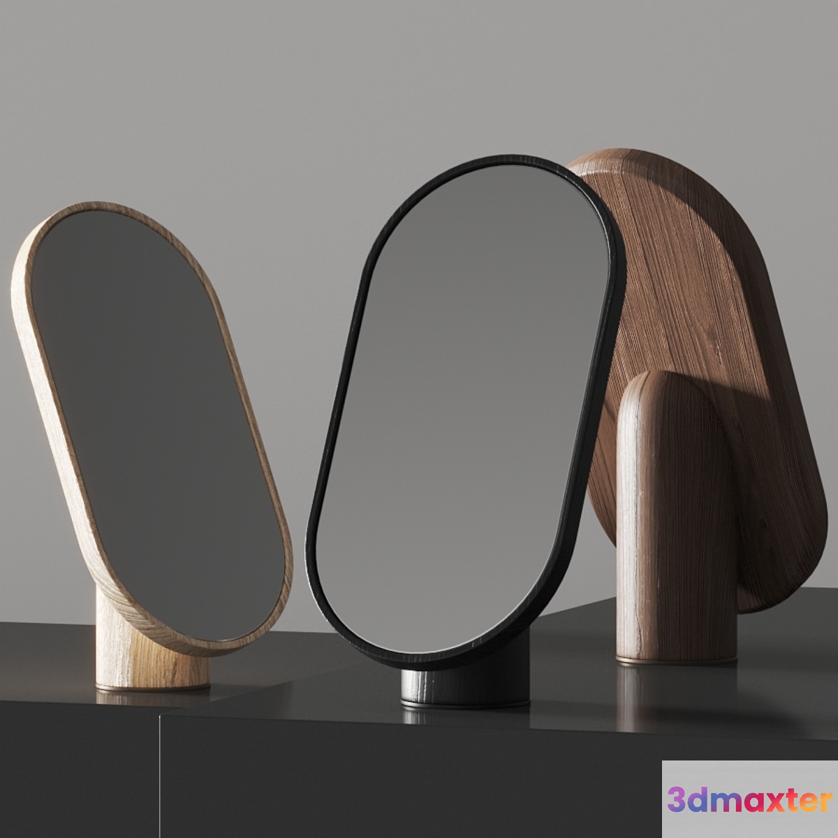 Tre Product Woodturn Table Mirrors 3D Max