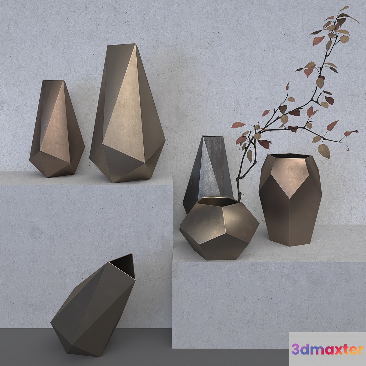 Galena vases 3D Max