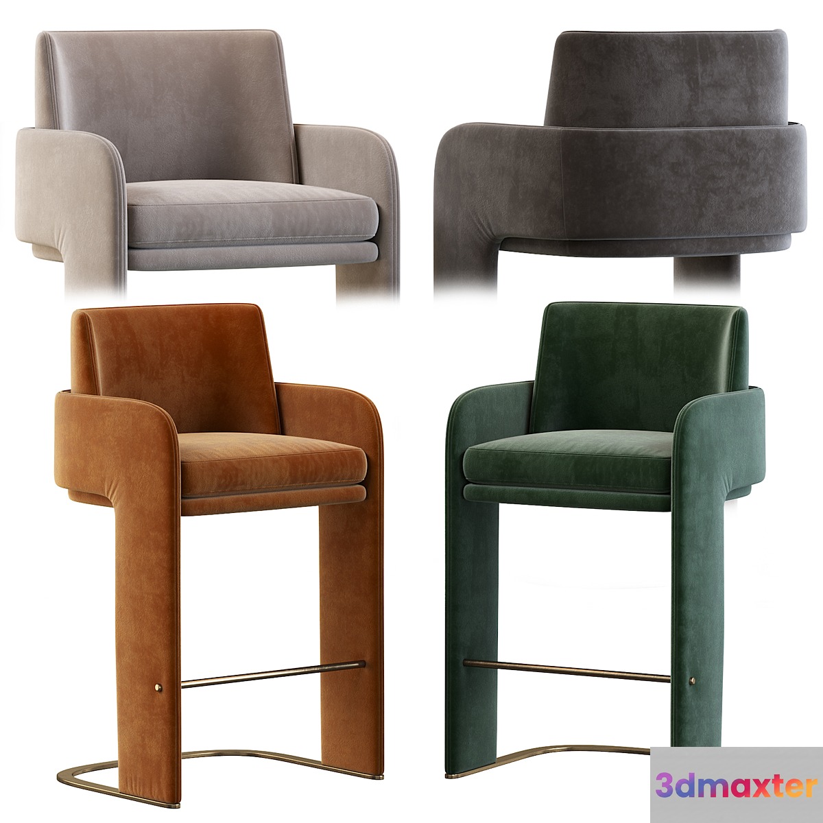 ODISSEIA Barstool By DOOQ 3D Max