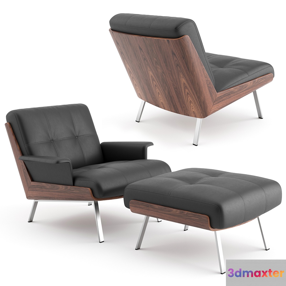 Daiki armchair + footstool by Minotti