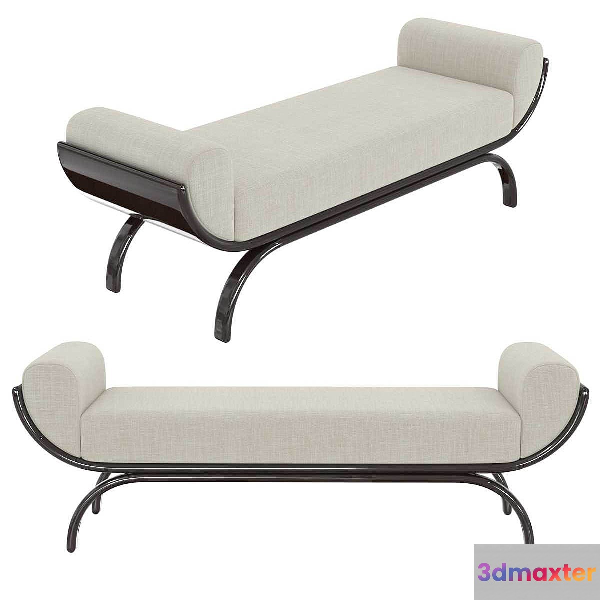 Custom made bench with curved arms
