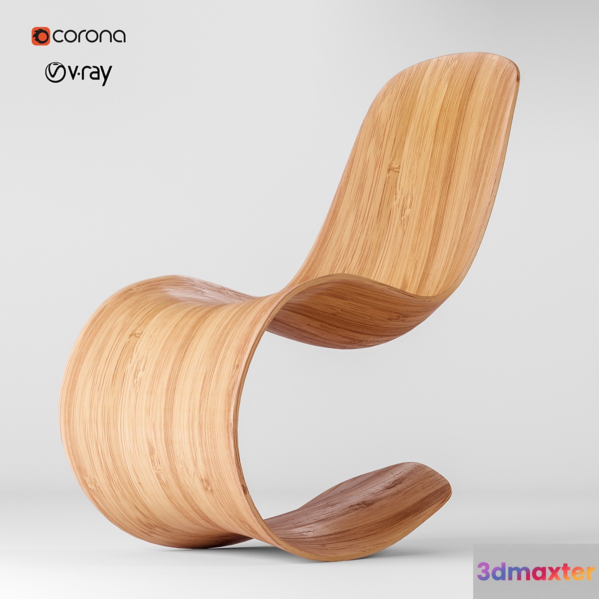 Wood curved chair