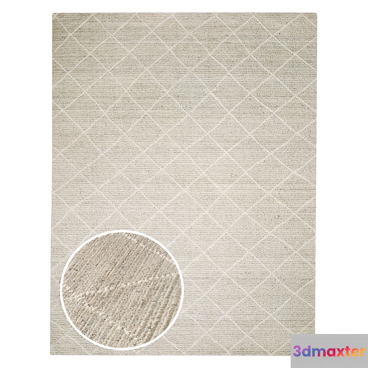 Reina Diamond Handwoven Wool Rug 3D Max