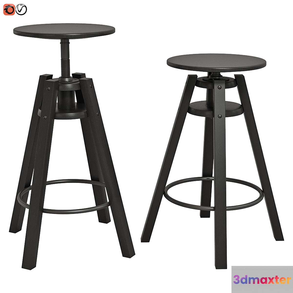 Bar stool IKEA DALFRED 3D Max