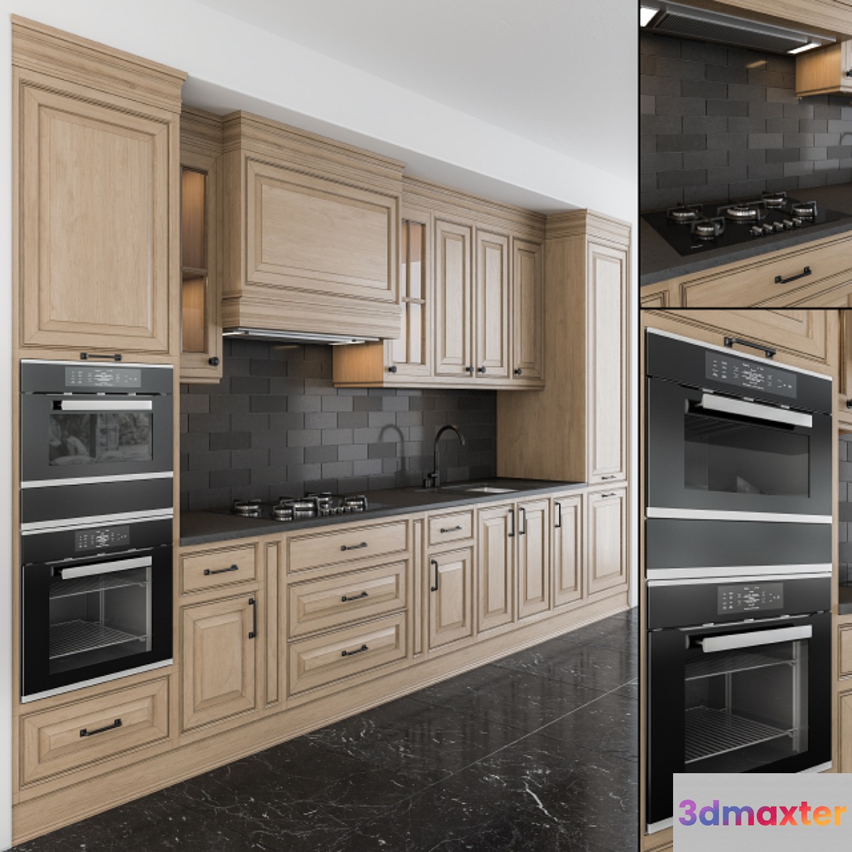 Kitchen NeoClassic - Wooden Set 18 3D Max