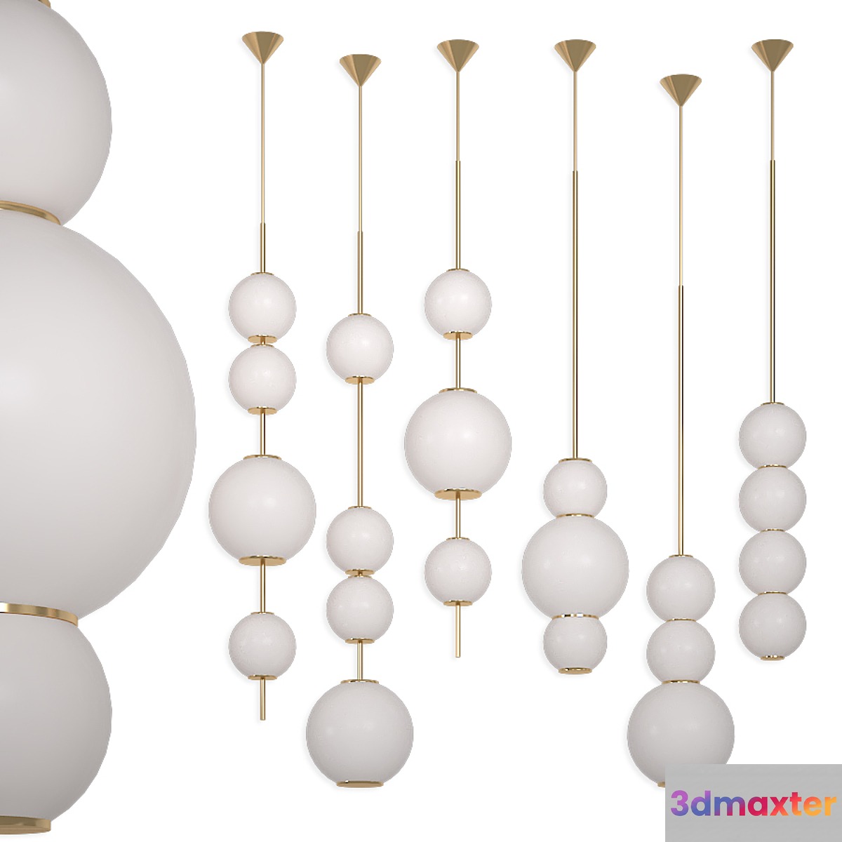 Chandelier beads lampatron 3D Max
