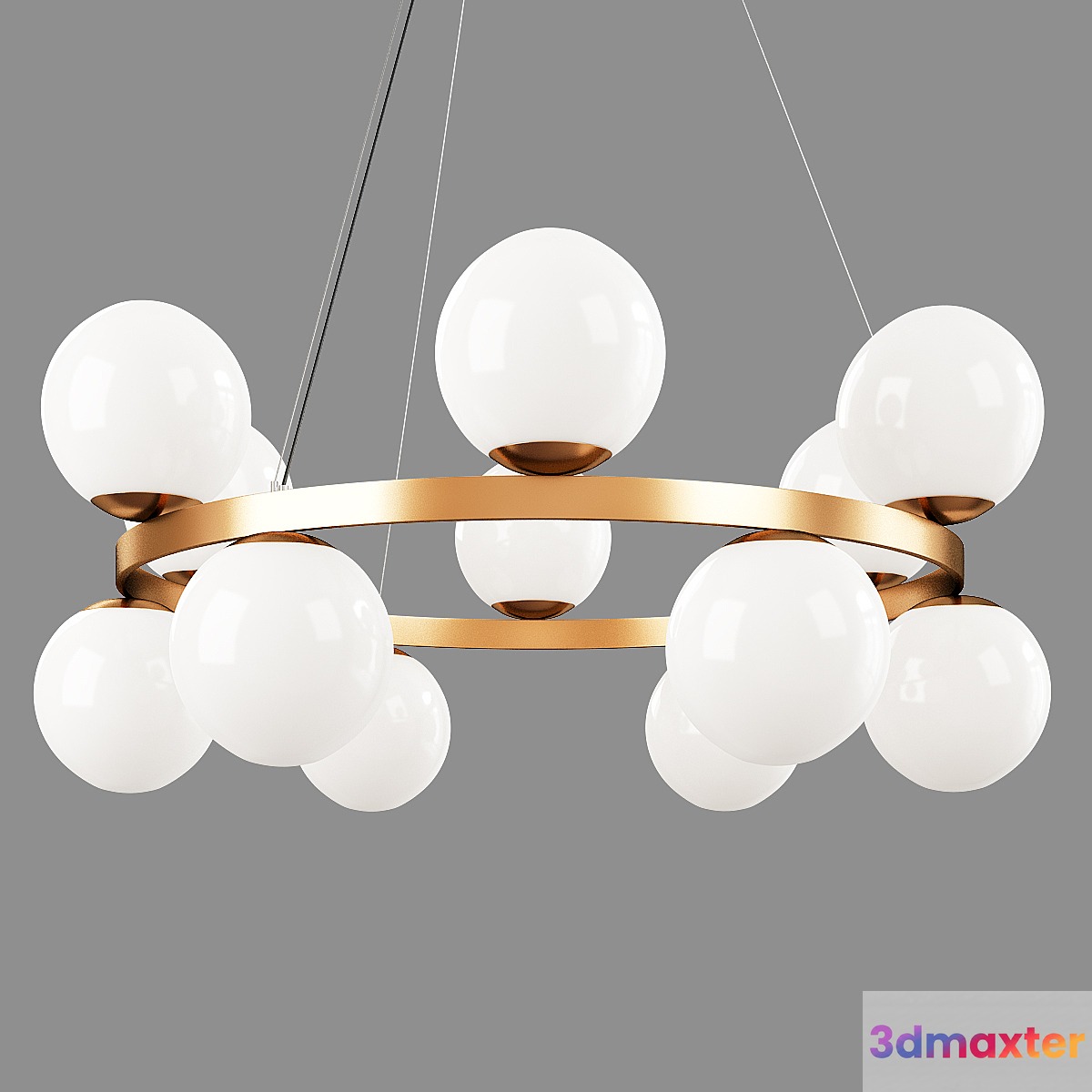 Bubbles brass ring pendant light 3D Max