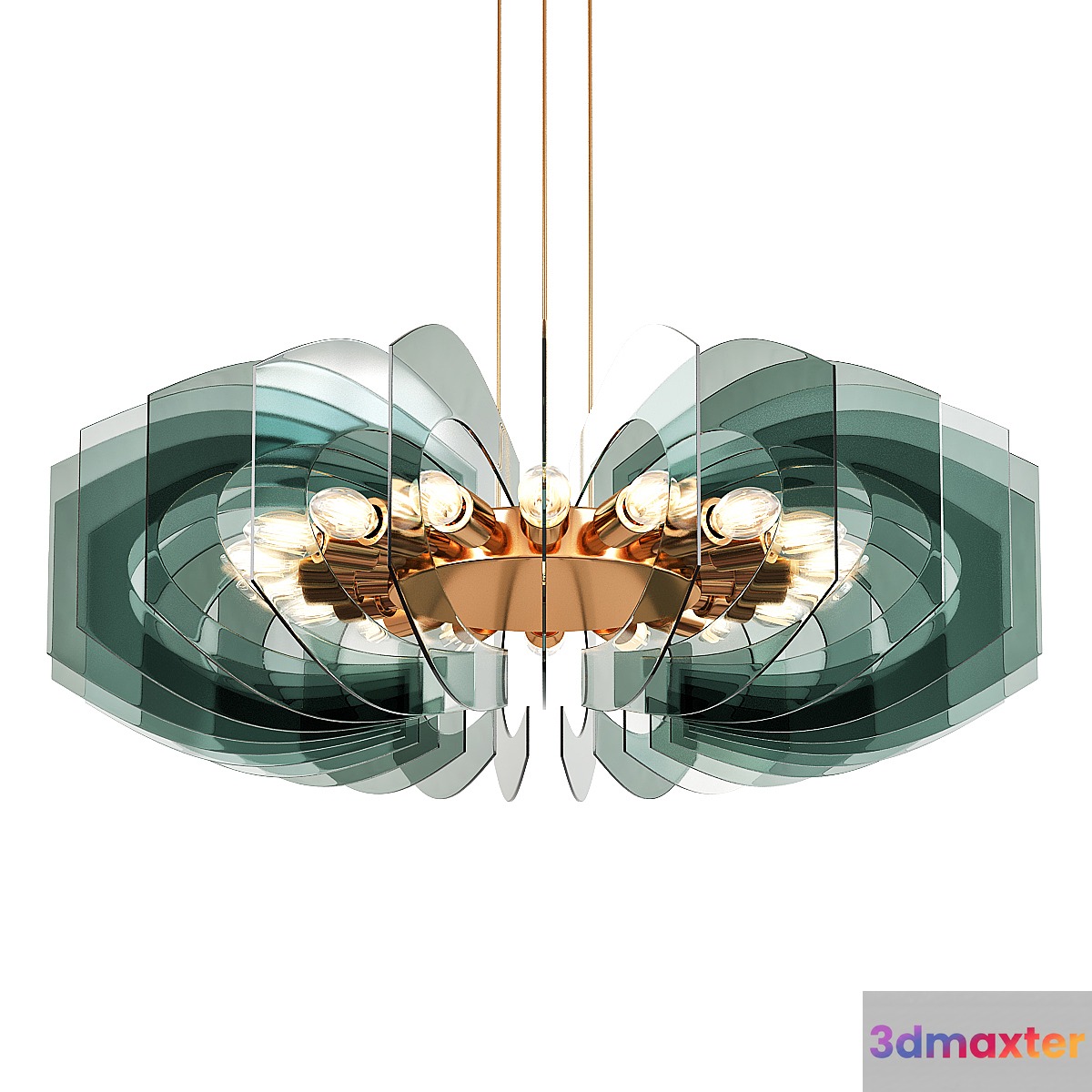 Stunning chandelier in colored class