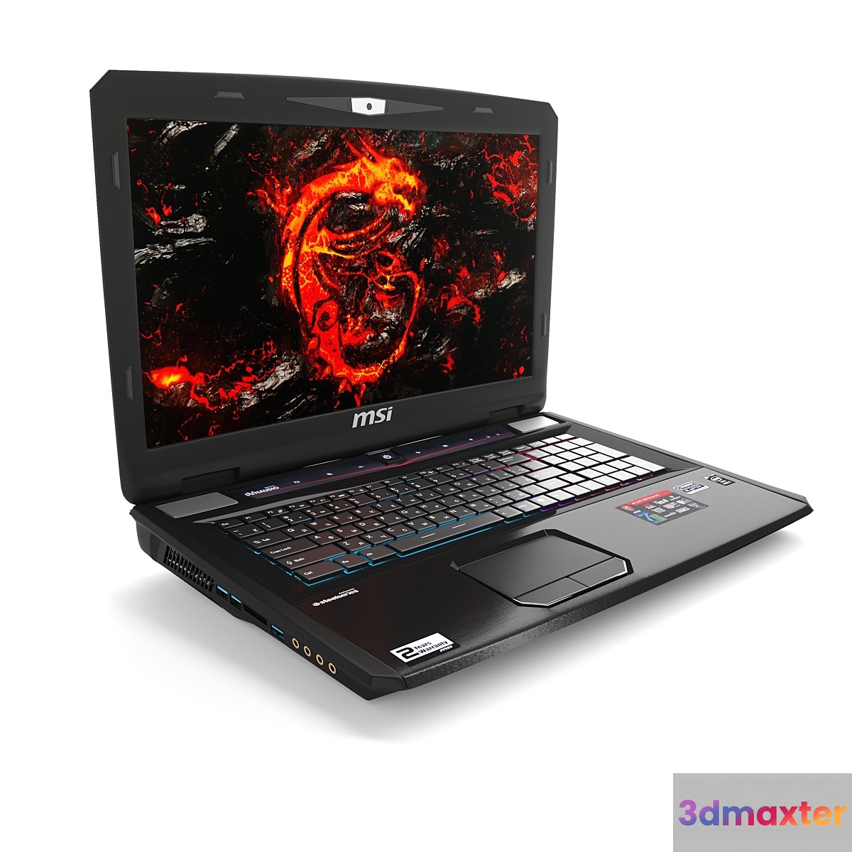 MSI GT series gaming laptop. 3D Max