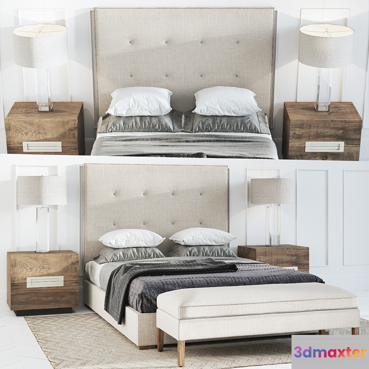 Restoration Hardware - Tompkins Panel Box 3D Max