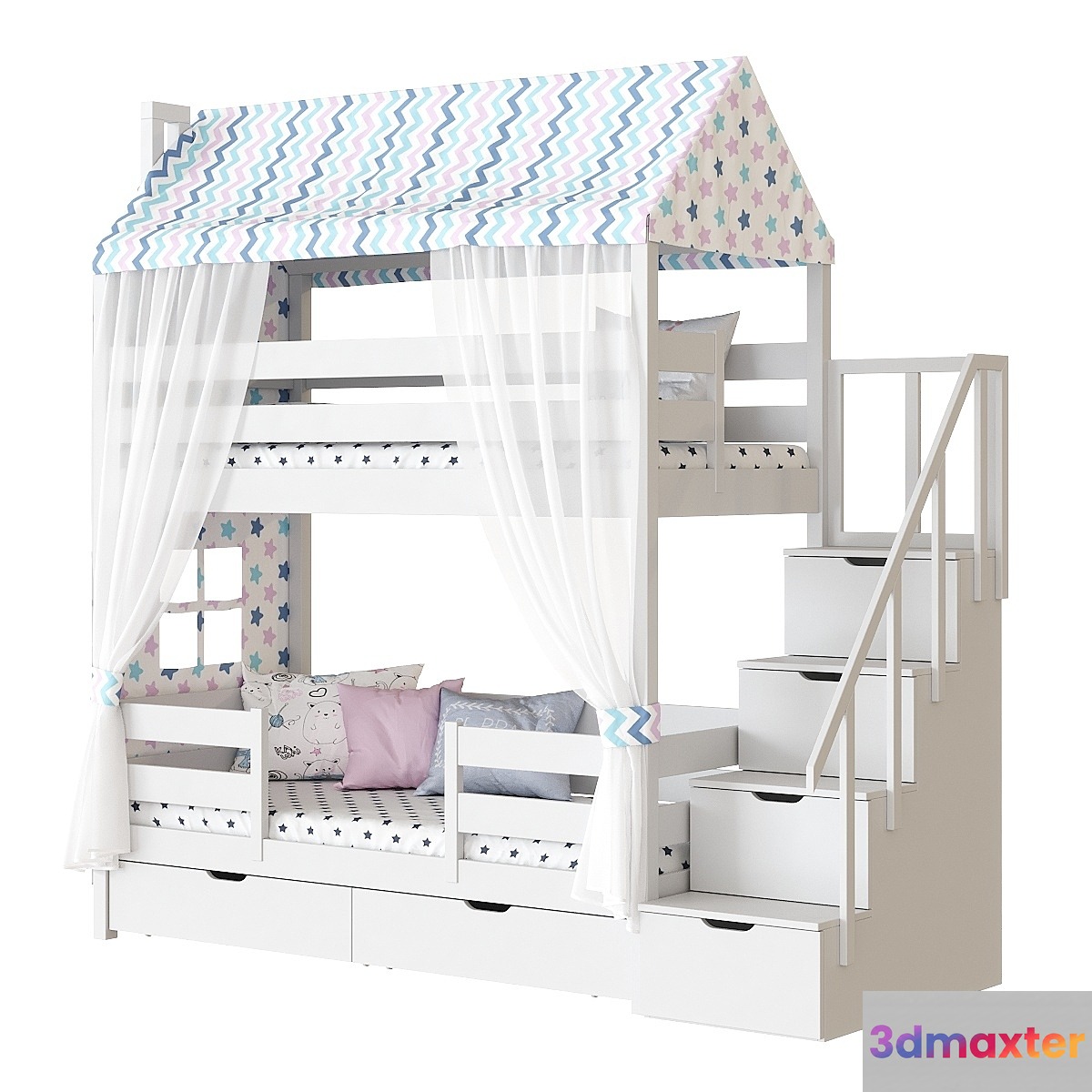 Children's 2-tiered bed house Madrid