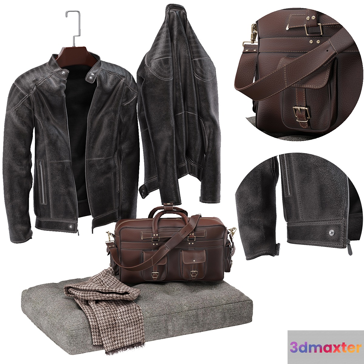 Set of men's clothing 3D Max