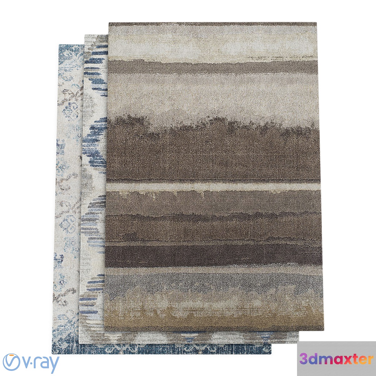 Dalyn Antigua Blue Linen and Mocha Rugs - No.2